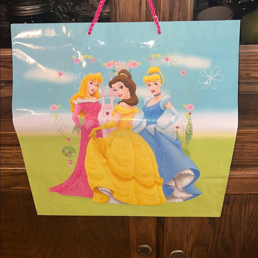 Disney Princess Gift bag Pink and Yellow Party Supplies 15x15